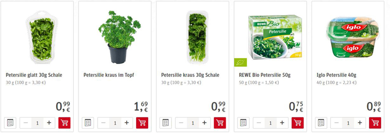 parsley price